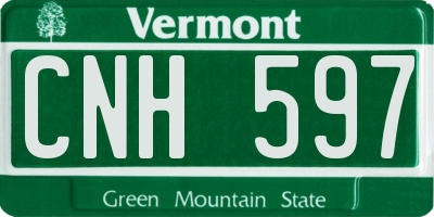 VT license plate CNH597