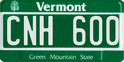 VT license plate CNH600