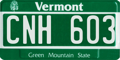 VT license plate CNH603