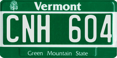 VT license plate CNH604