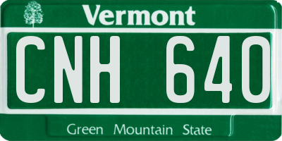VT license plate CNH640