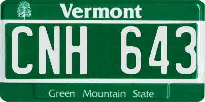 VT license plate CNH643