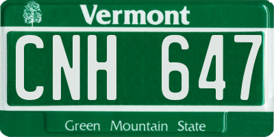 VT license plate CNH647