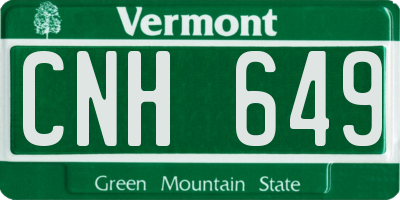 VT license plate CNH649
