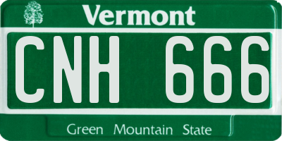 VT license plate CNH666