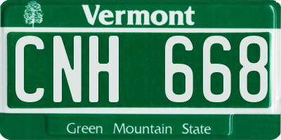 VT license plate CNH668