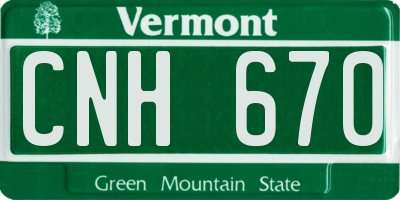 VT license plate CNH670
