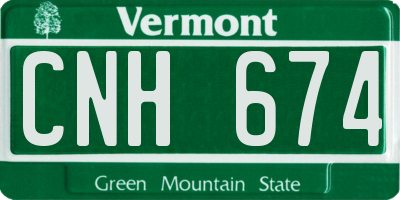 VT license plate CNH674