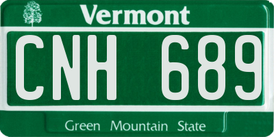 VT license plate CNH689