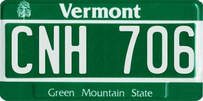 VT license plate CNH706