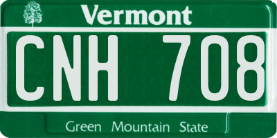 VT license plate CNH708