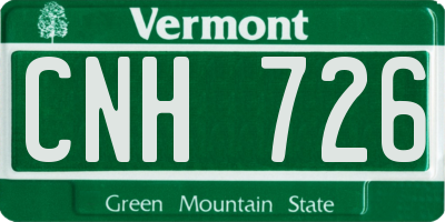 VT license plate CNH726