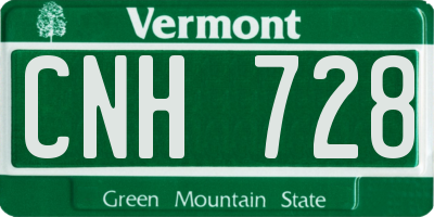 VT license plate CNH728