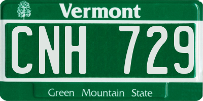 VT license plate CNH729
