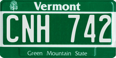VT license plate CNH742