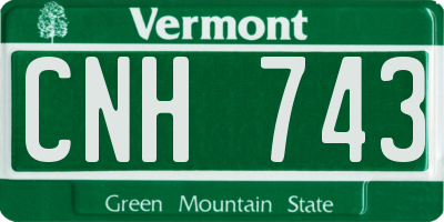 VT license plate CNH743