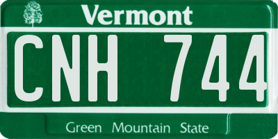 VT license plate CNH744