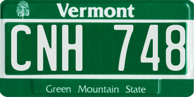 VT license plate CNH748