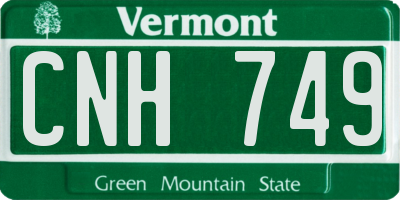 VT license plate CNH749