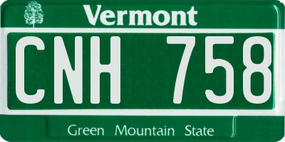 VT license plate CNH758