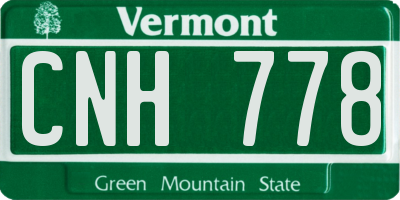VT license plate CNH778