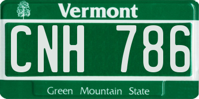 VT license plate CNH786