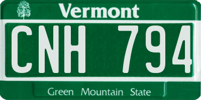 VT license plate CNH794