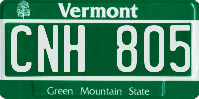 VT license plate CNH805