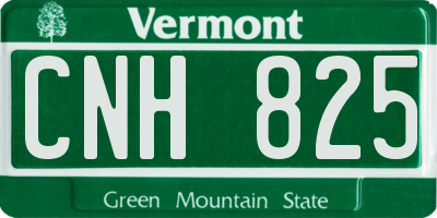 VT license plate CNH825