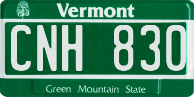VT license plate CNH830