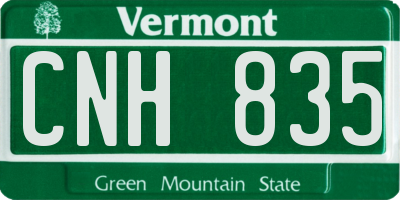 VT license plate CNH835