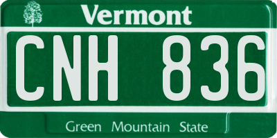 VT license plate CNH836