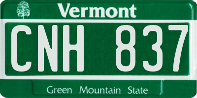 VT license plate CNH837