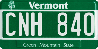 VT license plate CNH840
