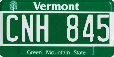 VT license plate CNH845