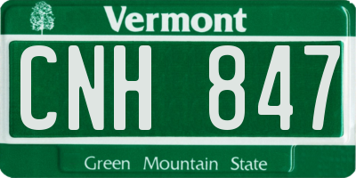 VT license plate CNH847