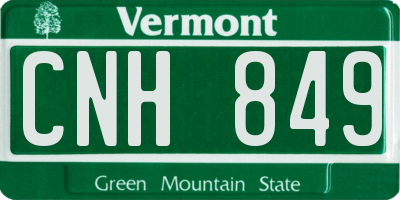 VT license plate CNH849