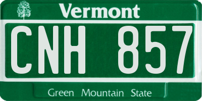 VT license plate CNH857