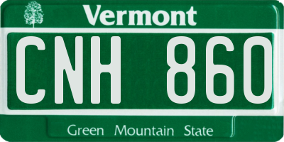 VT license plate CNH860