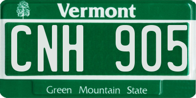 VT license plate CNH905