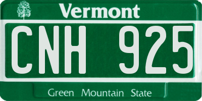 VT license plate CNH925