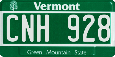 VT license plate CNH928