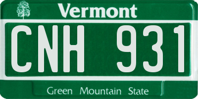 VT license plate CNH931
