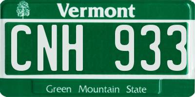 VT license plate CNH933