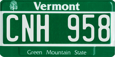VT license plate CNH958
