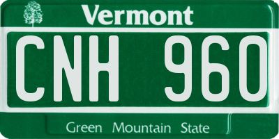 VT license plate CNH960