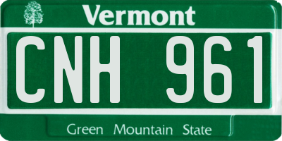VT license plate CNH961