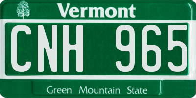 VT license plate CNH965