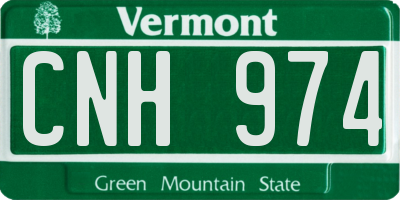 VT license plate CNH974