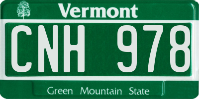 VT license plate CNH978